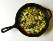 Breakfast Frittata with kale, mushrooms, and zucchini noodles