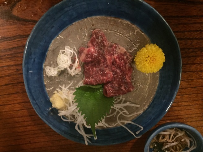 Raw horse meat in Matsumoto